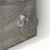 Abstract Electric Wall Art - Concentric Circular Dotted Pattern in Beige