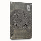 Abstract Electric Wall Art - Concentric Circular Dotted Pattern in Beige