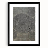 Abstract Electric Wall Art - Concentric Circular Dotted Pattern in Beige