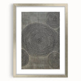 Abstract Electric Wall Art - Concentric Circular Dotted Pattern in Beige