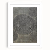 Abstract Electric Wall Art - Concentric Circular Dotted Pattern in Beige
