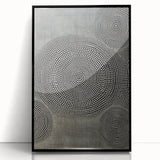 Abstract Electric Wall Art - Concentric Circular Dotted Pattern in Beige