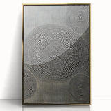 Abstract Electric Wall Art - Concentric Circular Dotted Pattern in Beige