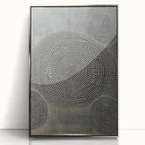Abstract Electric Wall Art - Concentric Circular Dotted Pattern in Beige