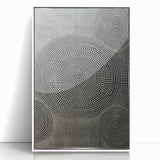Abstract Electric Wall Art - Concentric Circular Dotted Pattern in Beige