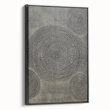 Abstract Electric Wall Art - Concentric Circular Dotted Pattern in Beige