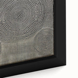 Abstract Electric Wall Art - Concentric Circular Dotted Pattern in Beige
