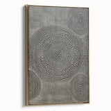 Abstract Electric Wall Art - Concentric Circular Dotted Pattern in Beige