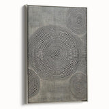Abstract Electric Wall Art - Concentric Circular Dotted Pattern in Beige