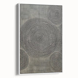 Abstract Electric Wall Art - Concentric Circular Dotted Pattern in Beige