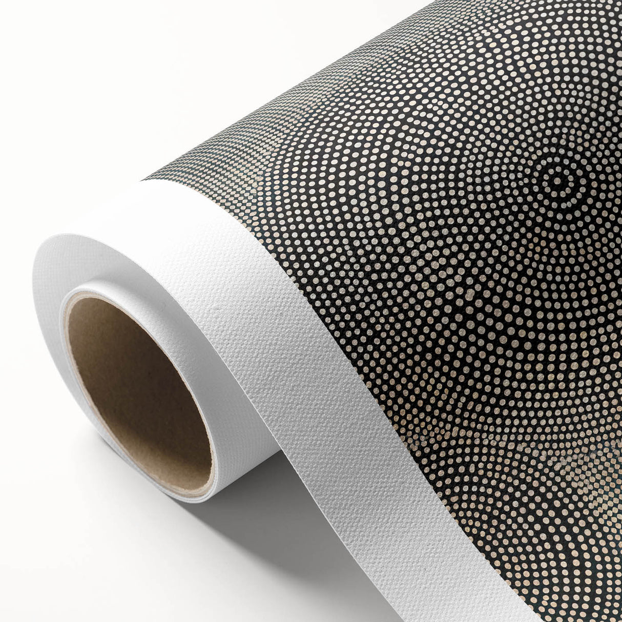 Abstract Electric Wall Art - Concentric Circular Dotted Pattern in Beige