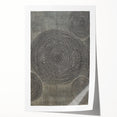 Abstract Electric Wall Art - Concentric Circular Dotted Pattern in Beige