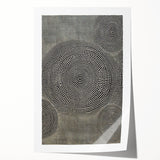 Abstract Electric Wall Art - Concentric Circular Dotted Pattern in Beige