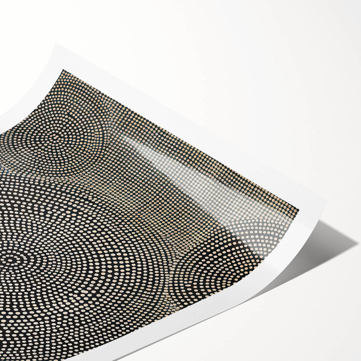 Abstract Electric Wall Art - Concentric Circular Dotted Pattern in Beige