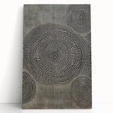 Abstract Electric Wall Art - Concentric Circular Dotted Pattern in Beige