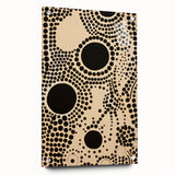 Abstract Electric Art Canvas - Bold Black Circles on Beige Pattern Design