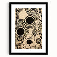 Abstract Electric Art Canvas - Bold Black Circles on Beige Pattern Design