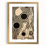 Abstract Electric Art Canvas - Bold Black Circles on Beige Pattern Design