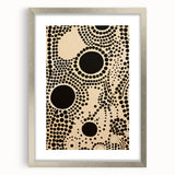 Abstract Electric Art Canvas - Bold Black Circles on Beige Pattern Design