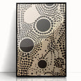 Abstract Electric Art Canvas - Bold Black Circles on Beige Pattern Design