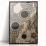 Abstract Electric Art Canvas - Bold Black Circles on Beige Pattern Design