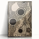 Abstract Electric Art Canvas - Bold Black Circles on Beige Pattern Design