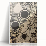 Abstract Electric Art Canvas - Bold Black Circles on Beige Pattern Design