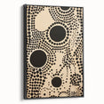 Abstract Electric Art Canvas - Bold Black Circles on Beige Pattern Design