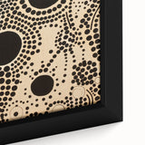 Abstract Electric Art Canvas - Bold Black Circles on Beige Pattern Design