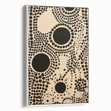 Abstract Electric Art Canvas - Bold Black Circles on Beige Pattern Design