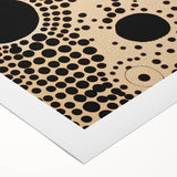 Abstract Electric Art Canvas - Bold Black Circles on Beige Pattern Design
