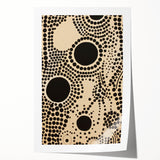 Abstract Electric Art Canvas - Bold Black Circles on Beige Pattern Design