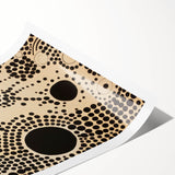 Abstract Electric Art Canvas - Bold Black Circles on Beige Pattern Design