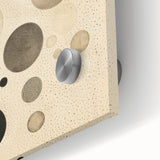 Electric Art Canvas - Minimalist Black and Beige Floating Circle Design