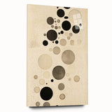 Electric Art Canvas - Minimalist Black and Beige Floating Circle Design