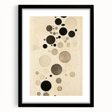 Electric Art Canvas - Minimalist Black and Beige Floating Circle Design