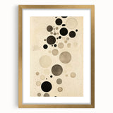 Electric Art Canvas - Minimalist Black and Beige Floating Circle Design