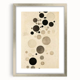 Electric Art Canvas - Minimalist Black and Beige Floating Circle Design