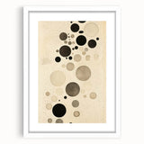 Electric Art Canvas - Minimalist Black and Beige Floating Circle Design