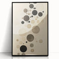 Electric Art Canvas - Minimalist Black and Beige Floating Circle Design