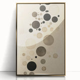Electric Art Canvas - Minimalist Black and Beige Floating Circle Design