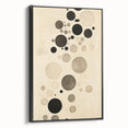 Electric Art Canvas - Minimalist Black and Beige Floating Circle Design