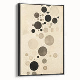 Electric Art Canvas - Minimalist Black and Beige Floating Circle Design