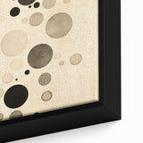 Electric Art Canvas - Minimalist Black and Beige Floating Circle Design