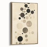 Electric Art Canvas - Minimalist Black and Beige Floating Circle Design