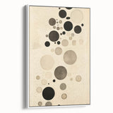 Electric Art Canvas - Minimalist Black and Beige Floating Circle Design