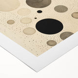 Electric Art Canvas - Minimalist Black and Beige Floating Circle Design