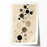 Electric Art Canvas - Minimalist Black and Beige Floating Circle Design