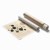 Electric Art Canvas - Minimalist Black and Beige Floating Circle Design