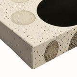 Electric Art Canvas - Minimalist Black and Beige Floating Circle Design